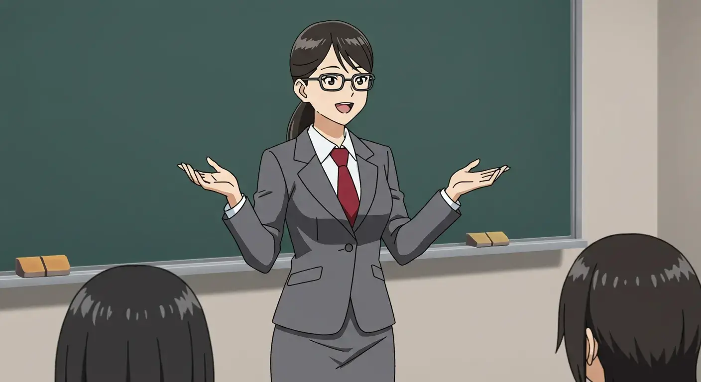 女　解説　授業　黒板　指導