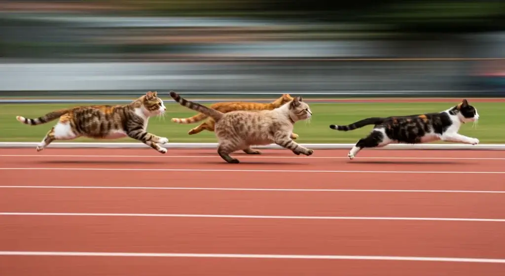 猫　競争　レース　スピード