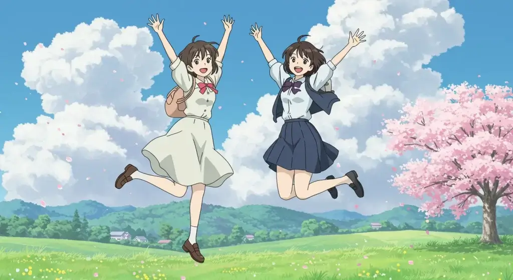 女性　喜ぶ　ジャンプ