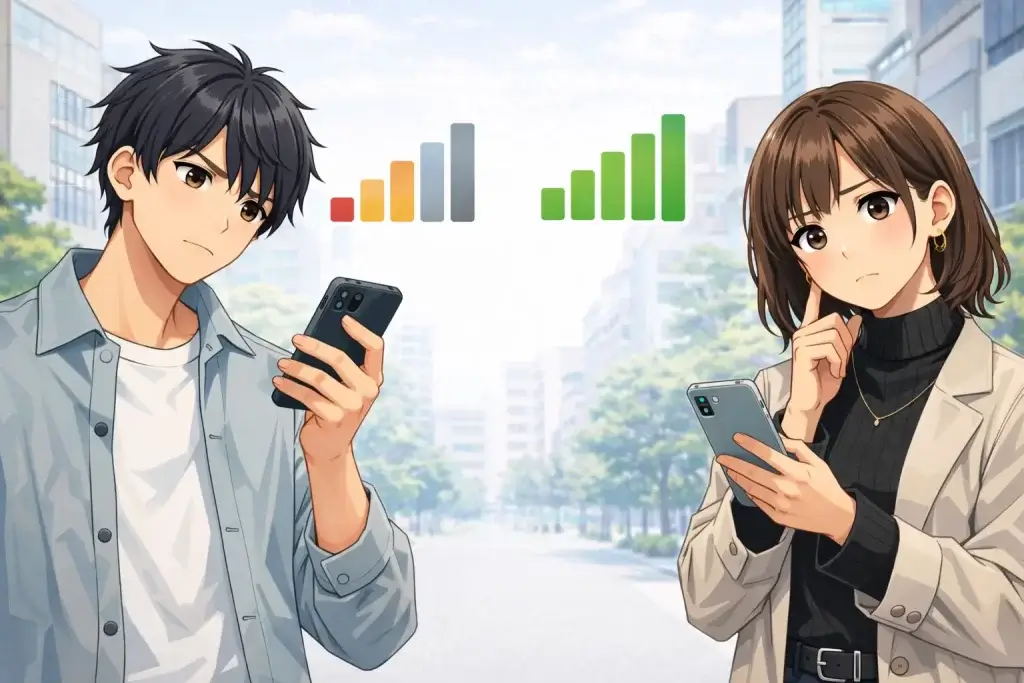 スマホ　通信　電波