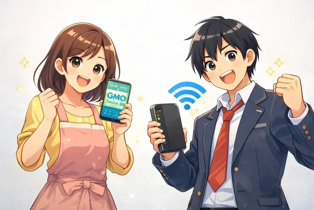 男女　スマホ　GMO