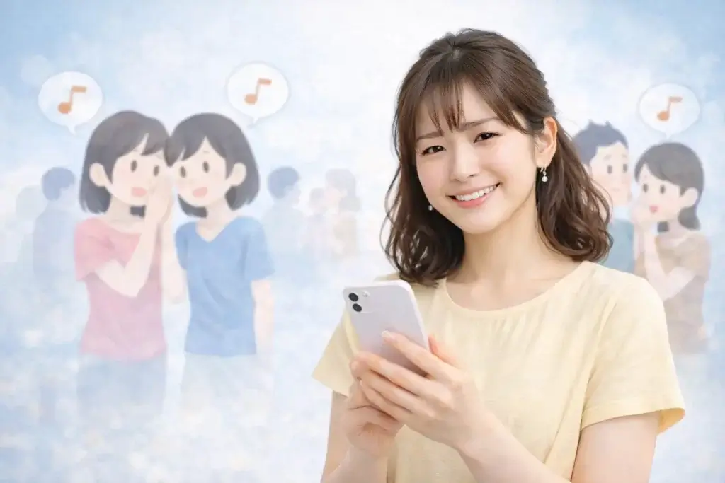 スマホ　女性　噂話